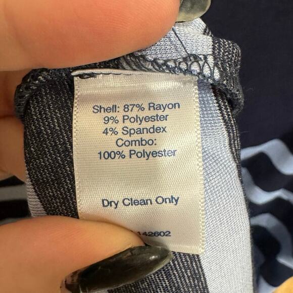 Sail To Sable NWOT Striped Tee Shirt Dress Ruffle Short Sleeve Blue Size Large - Picture 10 of 12